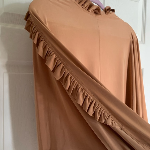 Express Tan Ruffle Sleeve Blouse - small - Picture 3 of 4